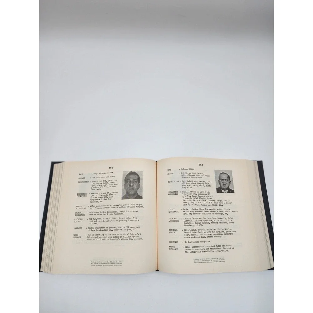Mafia The Governments Secret File on Organized Crime Bureau of Narcotics 1st Ed